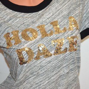 NEW PINK Victoria's Secret Holla Daze Sequin Shirt size S